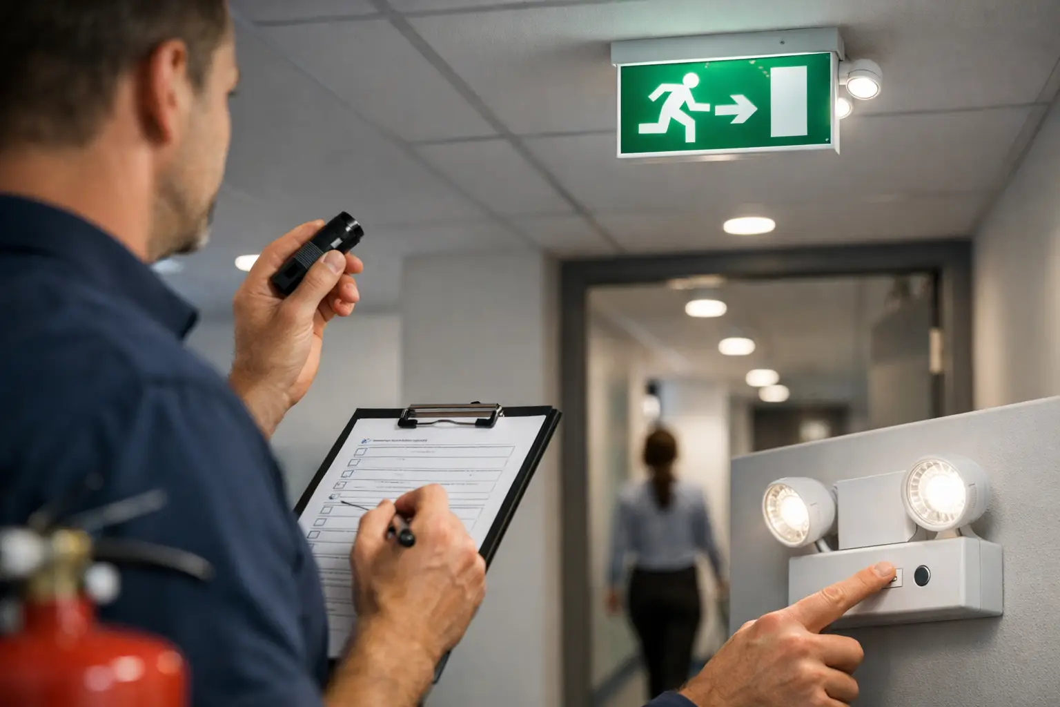 Kontroll nödbelysning intervall på jobbet
